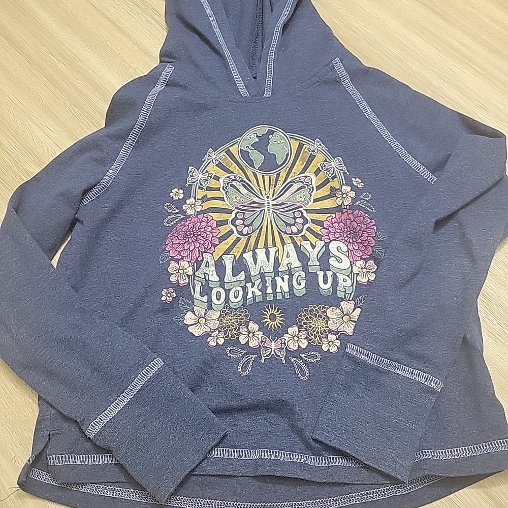 OshKosh B'gosh Navy Hoodie with Butterfly and Floral Design‎